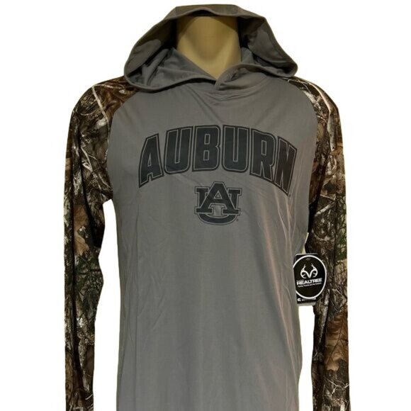 Colosseum Other - New AU Auburn Tigers Camo Realtree Colosseum Men’s Hooded Performance Shirt L